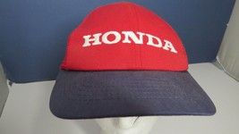 Vintage Honda Adjustable Snapback Size Kid Trucker Hat Red made in USA pro-tex - £16.61 GBP