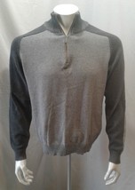 Calvin Klein Gray Mock 1/4 Zip Cotton Long Sleeve Men&#39;s Sweater Size XL - £9.21 GBP