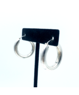 925 Italy Silver Hoop Earrings Ribbed Twisted 27.3 mm X 4.4 mm 1 - 1/8&quot; ... - $1,088.96 MXN