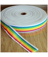 Rainbow Stripe Trim Large Roll Blue Orange Yellow Green Pink White 1 1/2... - €7,69 EUR