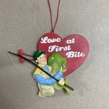 Midwest CBK Love At First Bite Fishing Ornament Big Red Heart NWT - $12.64