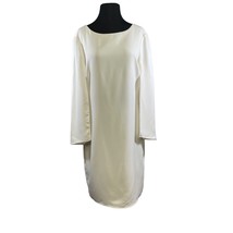 H by Halston Womens Size 8 Winter White Cape Sleeve Sheath Dress - £36.11 GBP