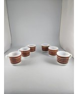 Vintage Pyrex Tableware By Corning Brown Scroll Coffee Cup Mug  Set of 6 - £28.21 GBP