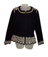 LUXE MODA Lavishly Embellished Black Jacket So Beautiful!! size S - £35.66 GBP