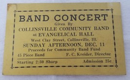 Advertising Card McDonald Music Concert FC Kreider Collinsville Illinois... - £14.24 GBP