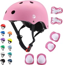 Jeefree Bike Helmet Set With Knee Pads, Elbow Pads, Wrist Guards, Adjust... - £35.53 GBP