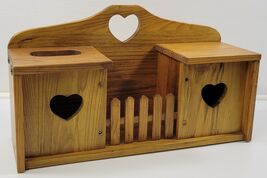 Vintage Wooden Bath Tissue Box Toilet Paper Holder Wall Mount Rack Count... - $49.49
