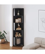 5 Tier Corner Bookshelf, Small Corner Bookcase Cabinet Slim Corner Shelv... - £128.16 GBP