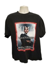 Vtg Time For A Change Barack Obama For President of The USA Mens Black X... - $29.69