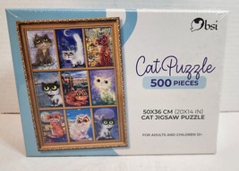 Cat Jigsaw Puzzle Bsi 500 Piece New Sealed 20x14 Inches - $8.79