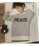 Semarang Ladies Sweatshirt White With Blue Stripes Paris Size Small 4/6 - $447.05 MXN