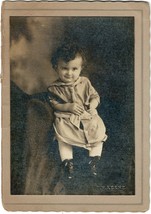 Portrait of Young Boy early 1900s  - 3.25&quot; x 4.675&quot; Sepia - Boy in Dress - Named - £6.89 GBP