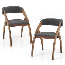 Dining Chair Set of 2 with Padded Cushion and Curved Back for Living Room-Walnut - $3,375.71 MXN