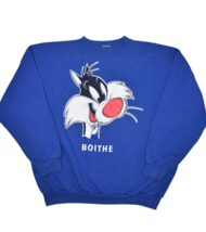 Vintage Looney Tunes Sweatshirt Size XL Sylvester The Cat Crewneck Made in USA - $37.59