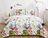 Lightweight Thin Multicolor Botanical Bedspread Coverlet Set Twin Size B... - $62.99