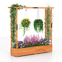 Raised Garden Bed with Arch Trellis and Hanging Roof-Orange - Color: Orange - $5,661.90 MXN