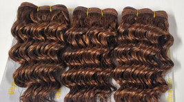 100% human hair tangle-free weave; ultra deep; 3pcs; curly; wefts; sew-in - £15.16 GBP