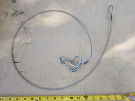 24TT37 AIRCRAFT CABLE, 4&#39; LONG, LOOP EACH END, WITH CARABINER, 1/8&quot; CABL... - $6.75