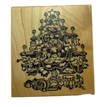 Christmas Tree Presents Candles Toys Beads Rubber Stamp PSX K-370 Vintag... - $12.57