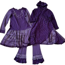 Naartjie XXXL 9 Lilac Dresses Ruffle Bottom Pants 3 Piece Set - £33.79 GBP