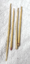 4 Four Antique Hand Carved Bone Crochet Hooks In Great Shape Set a - $32.18