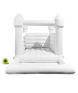 King Inflatable White Bounce House Castle With Ball Pit&amp;Air Blower, Whit... - £735.48 GBP