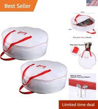 Lightweight Oxford Fabric Wreath Storage Bag - Dual Zippers &amp; Reinforced... - $775.30 MXN