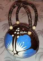 Handmade Coconut Shell Purse Hawaii Aloha, Unique Style,  Beaded Handle  - £22.04 GBP+