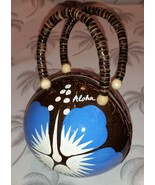 Handmade Coconut Shell Purse Hawaii Aloha, Unique Style,  Beaded Handle  - £21.91 GBP+