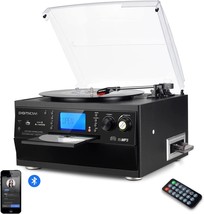 Digitnow Bluetooth Record Player Turntable With Stereo Speaker, Lp Vinyl... - $142.92