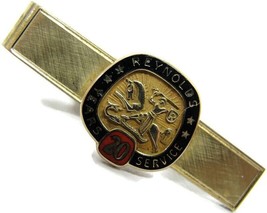 1 1/2&quot; 20 Year Service Reynolds 10K Emblem 1/20 12K YGF Tie Clip Vtg Robbins - £132.03 GBP