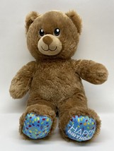 Build A Bear Happy Birthday Teddy 15” Plush Unstuffed Blue Stuffed Anima... - $7.52