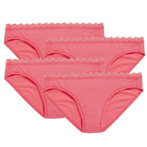 Mid-Rise Lace Trim Plus Bikini Daylily Pink Underwear Lot of 4 Pairs NWT - $17.97