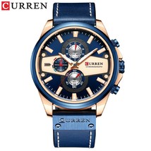 CURREN New Man Watches Brand Clock Casual Leather Phase Men Watch Sport ... - £48.80 GBP