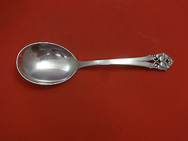 Greta by Orla Vagn Mogensen Sterling Silver Berry Spoon w/Leaves 9&quot; - £182.33 GBP