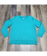 VTG 90s 2000s LL Bean Blank Green Teal Crewneck Sweatshirt Hiking Outdoo... - €21,15 EUR