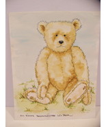 LOIS BECK TEDDY BEAR DRAWING 1988 ORIGINAL WATER COLOR 8X10 - $35.99