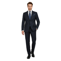 Men Suit BERLUSCONI Turkey 100% Italian Wool Super 180's #Ber29 Navy Blue Stripe image 4