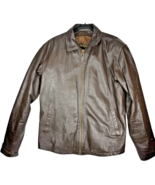 Mikes Arcade Clothing Co. Brown Leather Bomber Jacket removable liner si... - $82.60