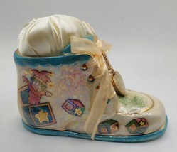 BABY GIFT Cast Art Baby Steps Jack In Box Ceramic Boot For Baby Vintage - $7.91