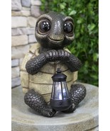 Marine Coastal Baby Turtle Tortoise Statue Carrying Solar LED Lantern Light - £59.06 GBP