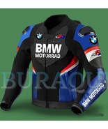  BMW Motorrad BLack/Blue/White Motorcycle Leather Jacket  With CE-Approv... - $2,593.53 MXN