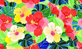 Hibiscus flower exotic garden ceramic tile mural backsplash - £69.69 GBP+