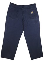 Carhartt Flame Resistant FR Loose Fit Canvas Pants 34 x 36 FRB159 DNY Work Blue - £18.06 GBP