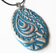 Swirl Pattern Polymer Clay pendant Necklace casual Fashion Jewelry For women pol - £13.58 GBP