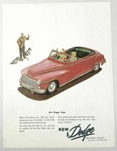 1947 Print Ad Dodge Red Convertible Lowest Priced Car with Fluid Drive - $13.30