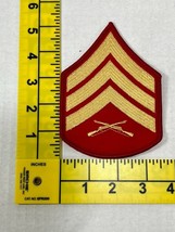 US Marines Sergeant Red Gold Class A Uniform Chevron Patch - $34.65