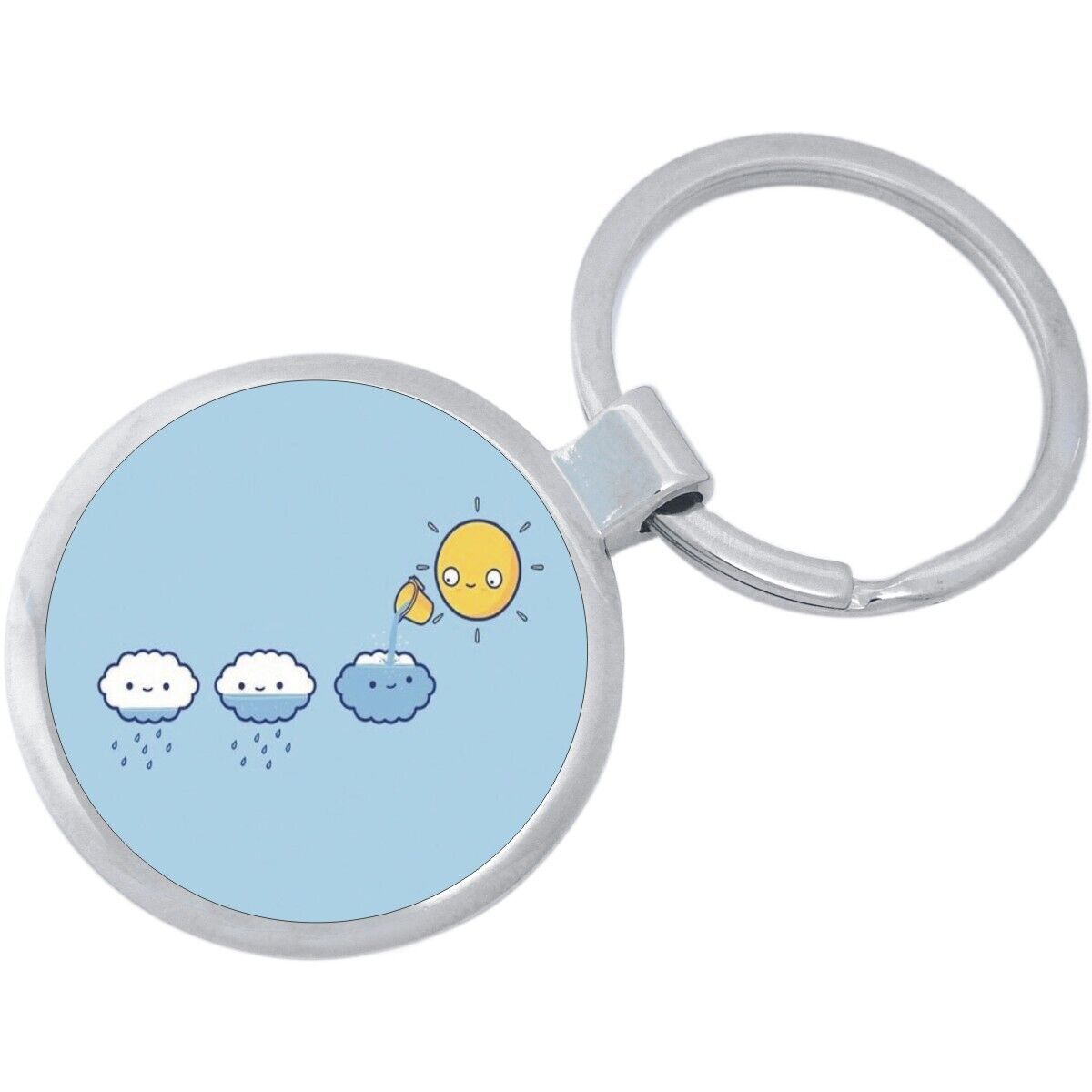 Sun and Clouds Keychain - Includes 1.25 Inch Loop for Keys or Backpack - $10.77