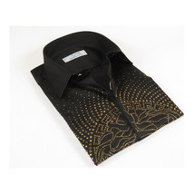 Mens CEREMONIA Shirt 100% Cotton Medusa Medallion Rhine Stones #stn 15 vrs black image 2
