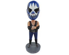 Custom Bobblehead Wrestler Wearing A Mask To Hide His Face - Sports &amp; Ho... - £71.05 GBP